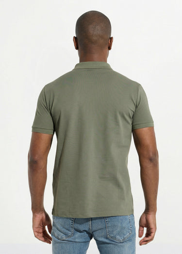 Polo homme manches courtes maille piquée Kaki