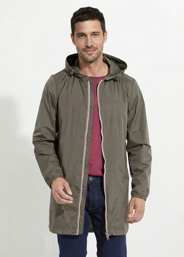 Parka longue déperlante tendance Kaki