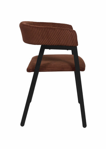 Fauteuils minimalistes velours cotelé 1T Terracotta / Noir