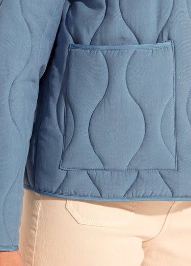 Veste matelassée zippée sans col Bleu