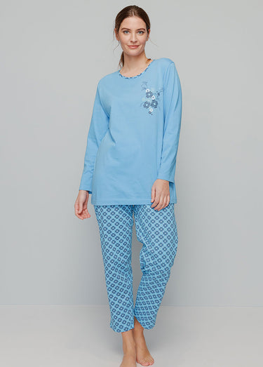 Haut de pyjama manches longues Bleu Ciel