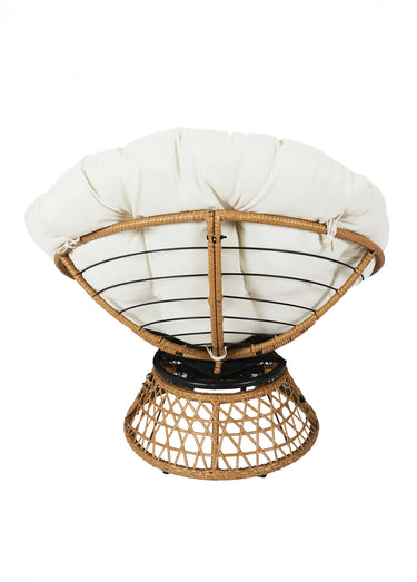 Fauteuil rembourré rotatif rotin, clair Blanc