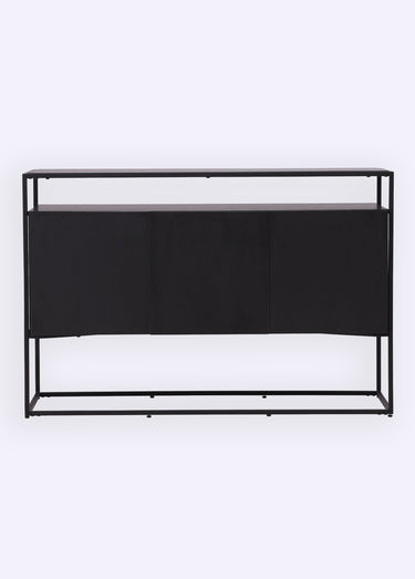 Buffet design acier et peuplier foncé Noir