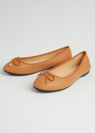Ballerines talon plat et petit noeud Camel
