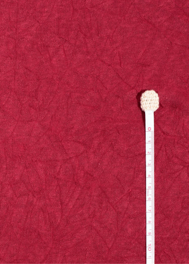 Coupon tissu jersey flammé froissé, 1C Carmin