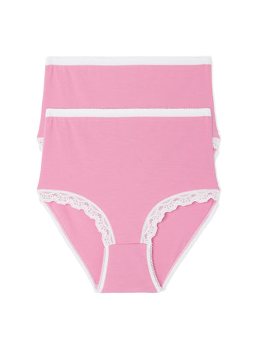 Culottes taille haute, détail dentelle Rose Azalee Lot 2