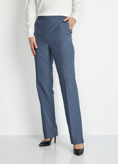 Pantalon droit ceinture semi-élastiquée Indigo