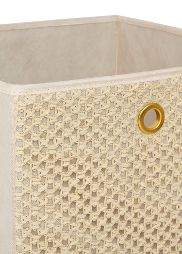 Panier de rangement décor tressé 31x31cm Beige