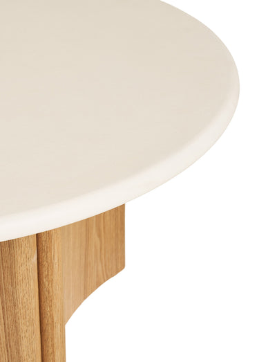Table basse frêne plateau ciment MOTRIL Blanc/Naturel