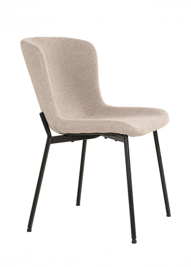 Chaise de salle à manger en bouclette Beige