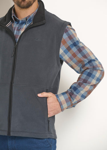 Veste sans manches polaire col montant Bleu