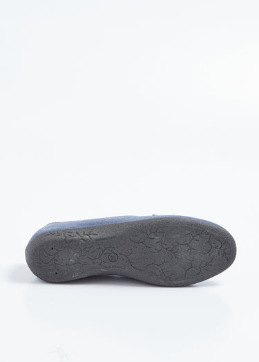 Mocassins compensés souples cuir velours Indigo