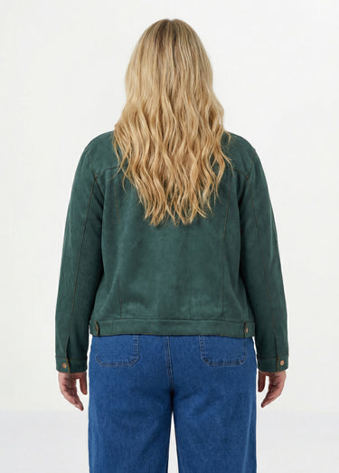 Veste en suédine détails contrastants Vert