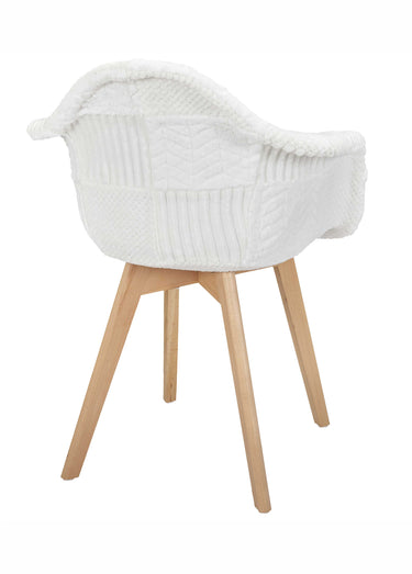 Set 2 Fauteuils scandinaves PATCHWORK Blanc/Marron