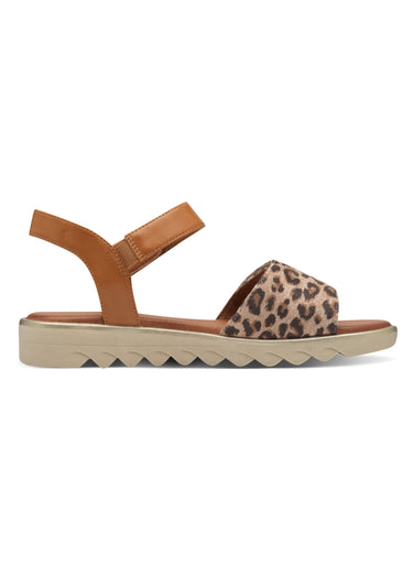 Sandales confortables semelle compensée Leopard