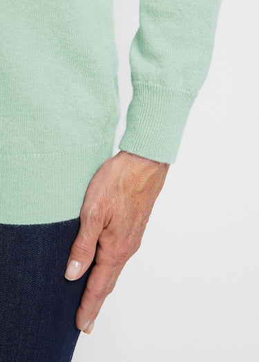 Pull chaud col montant avec laine et angora Menthe