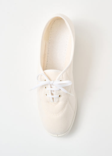 Derbies lacées toile compensées Blanc