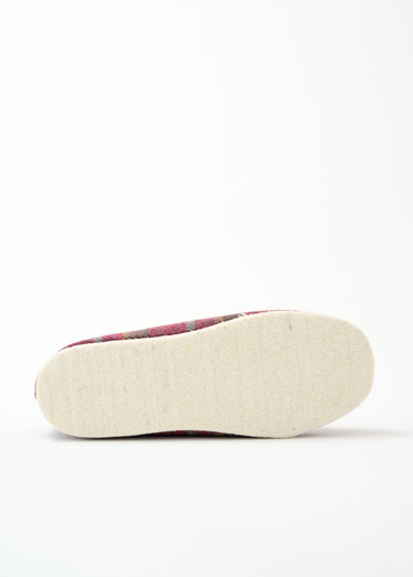 Chaussons mixtes largeur confort semelle feutre Ecossais Bordeaux