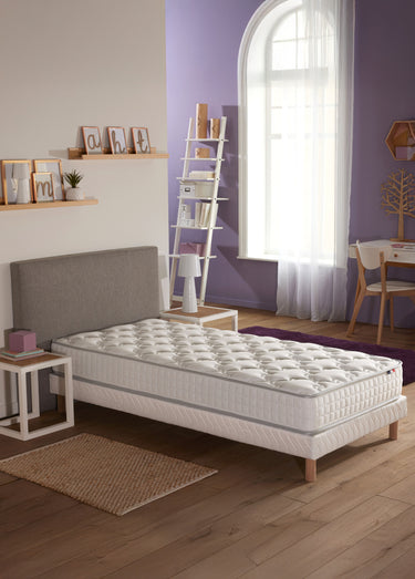 Matelas ferme à ressorts 5 zones, haut. 19/20cm Blanc