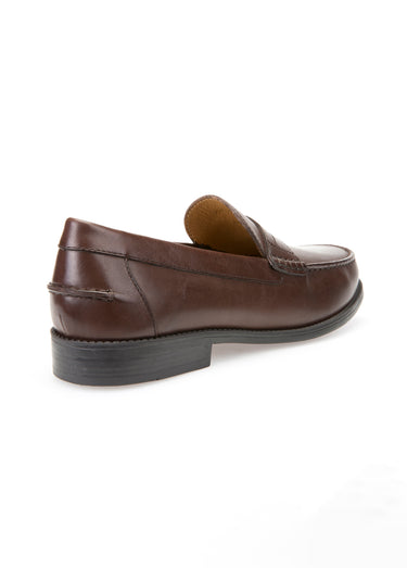Mocassins classiques en cuir avec patte Brun Fonce