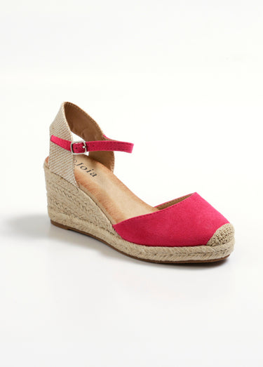 Espadrilles compensées semelle corde Rose