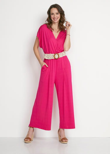 Combinaison jupe-culotte maille extensible Rose