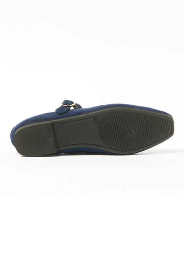 Ballerines style babies avec bout carré Marine