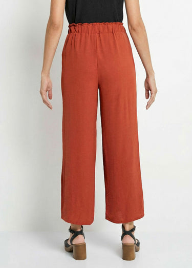 Pantalon large fluide en crêpe Terracota