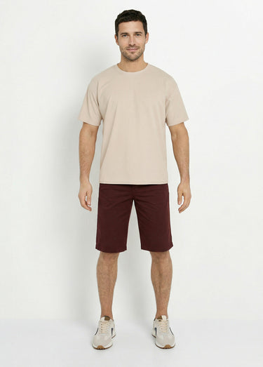 T-shirt maille texturée manches courtes Taupe