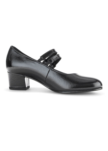 Escarpins cuir double bride Noir