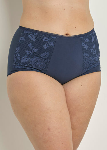 Gaine-culotte taille haute dentelle, LOVELY LACE Marine