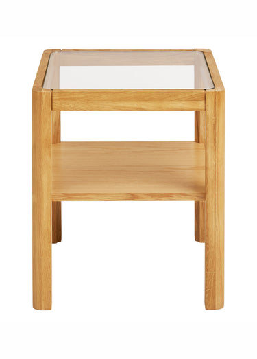 Table d'appoint chêne plaqué LOURMARIN Beige