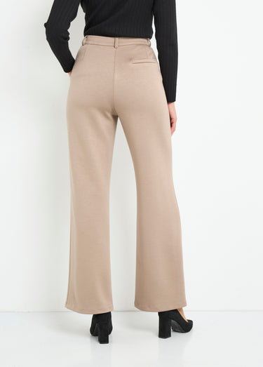Pantalon structuré de ville maille milano unie Beige