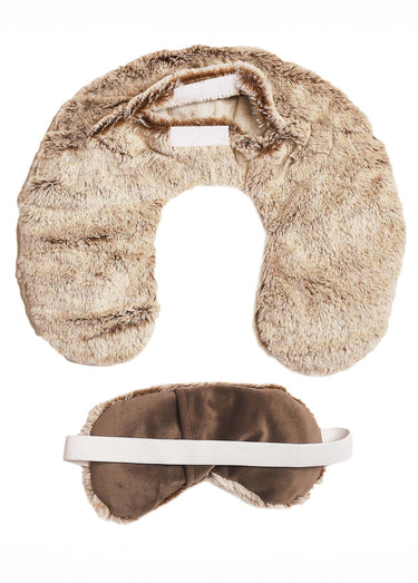 Coffret tour de cou micro ondable + masque Marron