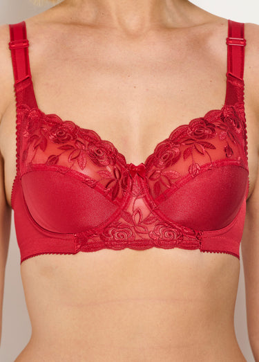 Soutien-gorge avec armatures tulle brodé Carmin