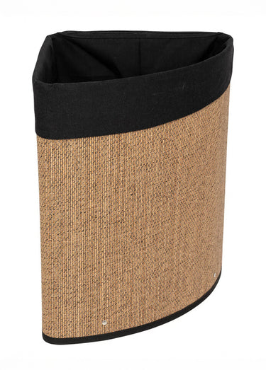 Panier à linge d'angle en bambou, foncé Bambou / Noir