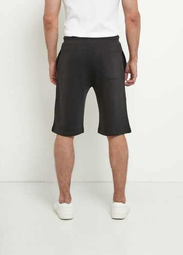 Short long en molleton avec lien à nouer Noir