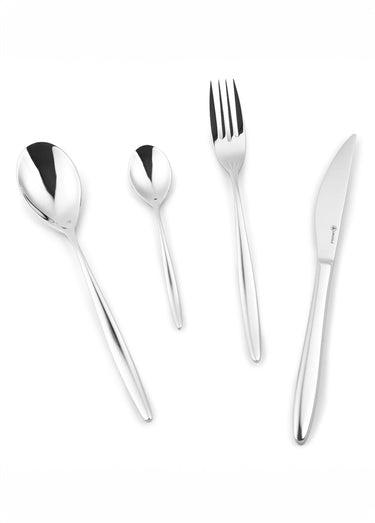 Ménagère 24 pièces inox brillant Coquelicot Gris