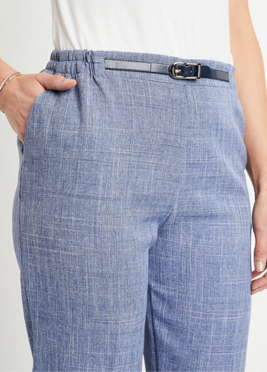 Pantacourt ceinture semi élastiquée Bleu
