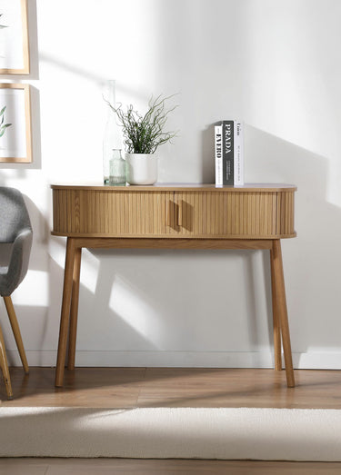 ERNEST Console portes coulissantes bois Bois Clair