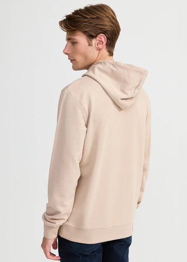 Sweat shirt à capuche, logo bouclette Beige