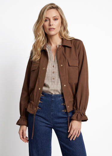 Veste mi-saison avec poignets resserrés Chocolat