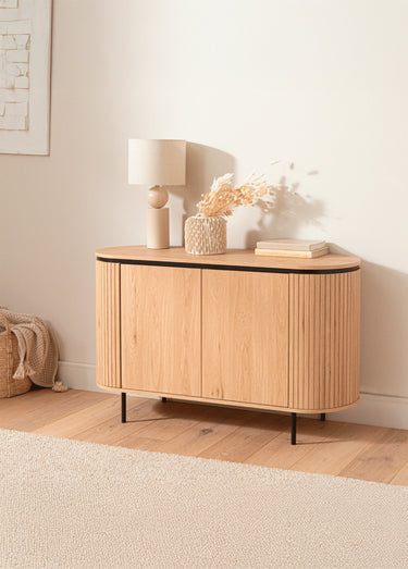 MALAGA Buffet effet rainuré Bois Clair