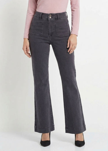 Jean évasé coupe flare, spécial GRANDE Gris moyen