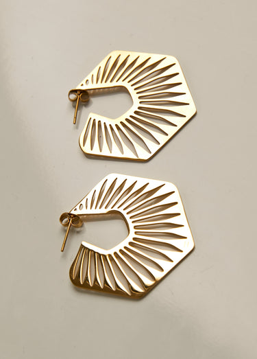 Boucles d'oreille géométriques en acier Dore