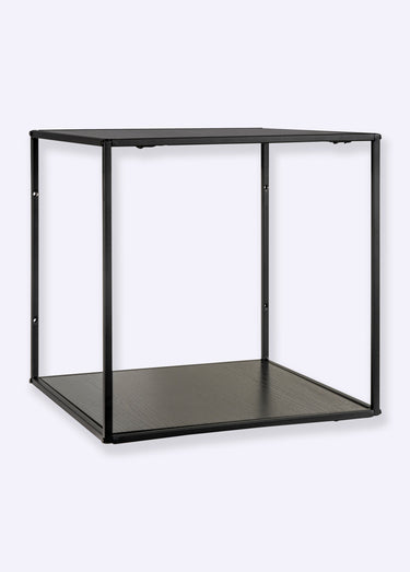 Étagère murale carrée acier, à fixer Noir