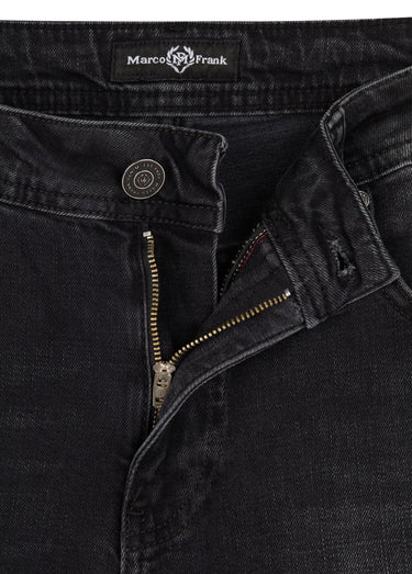 Jean 5 poches en denim, coupe fittée Noir
