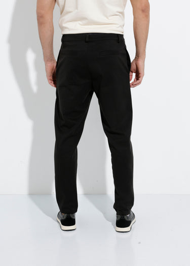 Pantalon chino en molleton avec couture Noir