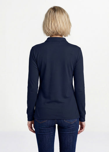 Sous-pull chaud col roulé maille interlock unie Marine