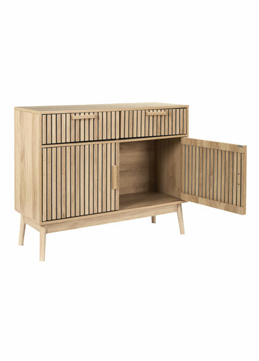Buffet 2 portes, bois façon claustra Marron
